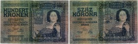BANKNOTEN. Österreich Kaiserreich. Österreichisch-Ungarische Bank, 1878-1923. 100 Kronen 1910, 2. Januar. Richter 155. Pick 11. Selten / Rare. III / V...