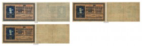 BANKNOTEN. Österreich Kaiserreich. Österreichisch-Ungarische Bank, 1878-1923. Lot. 25 Kronen 1918, 27. Oktober. Seriennummern < 2000. (3, davon 1 x mi...