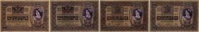 BANKNOTEN. Österreich Kaiserreich. Österreichisch-Ungarische Bank, 1878-1923. Lot. 10000 Kronen 1918, 2. November. (2 Exemplare). Richter 172. Pick 25...