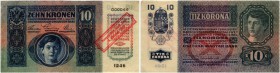 BANKNOTEN. Österreich Kaiserreich. Österreichisch-Ungarische Bank, 1878-1923. 10 Kronen 1920, 4. Oktober. Richter 194. Pick 43. III+ / Good very fine....
