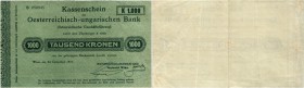 BANKNOTEN. Österreich Kaiserreich. Österreichisch-Ungarische Bank, 1878-1923. Kassenschein (Österreichische Geschäftsführung). 1000 Kronen 1921, 23. D...