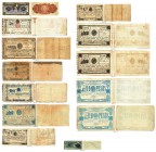 BANKNOTEN. Paraguay. Republik. Tesoro Nacional. Lot. Diverse Jahre. 4 Pesos o. J. (Dekret 1862, 31. März). 2 Pesos o. J. (2). 5 Pesos o. J. (schwarz /...