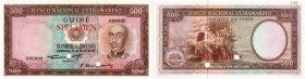 BANKNOTEN. Portugal. Banco Nacional Ultramarino Guiné. 500 Escudos 1971, 27. Juli. Specimen. Probe in unterschiedlichen Farben / Color trial. Beidseit...