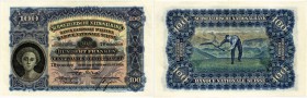 BANKNOTEN. Schweiz. Ausgaben der Schweizerischen Nationalbank ab 1907. 100 Franken 1931, 21 Juli. Signaturen: Sarasin/Bornhauser/Schnyder. Richter/Kun...