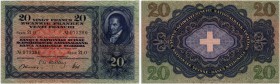 BANKNOTEN. Schweiz. Ausgaben der Schweizerischen Nationalbank ab 1907. 20 Franken 1947, 16. Oktober. Signaturen: Müller/Blumer/Hirs. Richter/Kunzmann ...