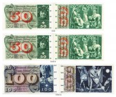 BANKNOTEN. Schweiz. Ausgaben der Schweizerischen Nationalbank ab 1907. 50 Franken 1957, 4. Oktober. Zwei aufeinanderfolgende Serien-Nummern: 5N18708 u...