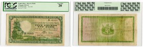 BANKNOTEN. Südafrika. Südafrikanische Union. South African Reserve Bank. 5 Pounds 1941, 8. April. Pick 86b. PCGS 20. -III / About very fine. (~€ 70/US...