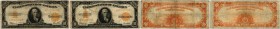 BANKNOTEN. United States of America / USA. United States Large Size Notes. Gold Certificates. Lot. 10 Dollars 1922. 2 Exemplare. Pick 274. V / Very go...