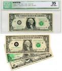 BANKNOTEN. United States of America / USA. United States Small Size Notes. Federal Reserve Bank Notes. Lot. Error-notes. 1 Dollar 1969. Revers: Farbfe...