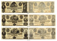 BANKNOTEN. United States of America / USA. District of Columbia/Washington D.C. Merchants' Bank. Lot. 1 Dollar. 3 Dollars. 5 Dollars. Alle / All 1852,...