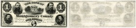 BANKNOTEN. United States of America / USA. Pennsylvania. Bank of Montgomery County. 1 Dollar 1865, 2. Januar. Bilder der Generäle Clemmer, Hancock, Sc...
