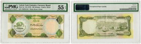 BANKNOTEN. Vereinigte Arabische Emirate. United Arab Emirates Currency Board. 100 Dirhams o. J. (1973). Pick 5a. PMG 55. -I / About uncirculated. (~€ ...