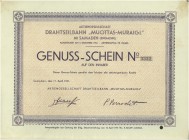 HISTORISCHE WERTPAPIERE. SCHWEIZ. Eisenbahnen / Bergbahnen / Trams etc. Drahtseilbahn "Muottas-Muraigl". Genuss-Schein, 1931, Samaden. Lot 15 Stück. S...