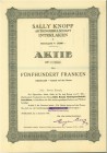 HISTORISCHE WERTPAPIERE. SCHWEIZ. Diverse. Sally Knopf AG Interlaken. Namenaktie Fr. 500.-, 1935, Interlaken. Lot ca. 70 Stück. Vorzüglich / Extremely...