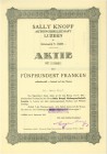 HISTORISCHE WERTPAPIERE. SCHWEIZ. Diverse. Sally Knopf AG Luzern. Namenaktie Fr. 500.-, 1935, Luzern. Lot ca. 70 Stück. Vorzüglich / Extremely fine. (...
