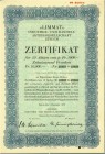 HISTORISCHE WERTPAPIERE. SCHWEIZ. Diverse. "Limmat" Industrie- und Handels-AG. Namenaktie Fr. 1'000.-, 1930, Zürich. Zertifikat 10 Aktien. Vorzüglich ...
