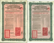 HISTORISCHE WERTPAPIERE. CHINA. Bond / Obligation 1910, London / Berlin. Lot 3 Stück: a) £20 (2 Stück) und £100 (1 Stück). Ausgegeben durch die Deutsc...
