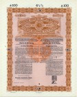 HISTORISCHE WERTPAPIERE. CHINA. 4½% Gold Loan 1898, Chinese Imperial Governement. Bond / Obligation £100, C, braun, Deutsche Tranche. 1898, Berlin. Au...