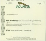 HISTORISCHE WERTPAPIERE. GROSSBRITANNIEN. Jaguar plc. Ordinary Share 25p each, 1985. Mit dem berühmten Jaguar-Logo. Traditionsreicher, im Jahr 1922 ge...