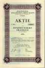 HISTORISCHE WERTPAPIERE. SCHWEIZ. Eisenbahnen / Bergbahnen / Trams etc. Solothurn-Zollikofen-Bern-Bahn. Aktie Fr. 500.-, ohne Datum (aber 1925), Solot...