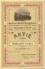 HISTORISCHE WERTPAPIERE. SCHWEIZ. Eisenbahnen / Bergbahnen / Trams etc. Spiezer Verbindungsbahn. Aktie Fr. 500.-, 1905, Spiez. Die Spiezer Verbindungs...