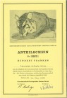 HISTORISCHE WERTPAPIERE. SCHWEIZ. Hotels, Theater & Tourismus. Genossenschaft Zoologischer Garten Zürich. Anteilschein Fr. 100.-, 1980, Zürich. Die Ge...