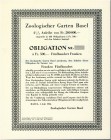 HISTORISCHE WERTPAPIERE. SCHWEIZ. Hotels, Theater & Tourismus. Zoologischer Garten Basel. Obligation Fr. 500.-, 1934, Basel. Blankett. Der Zoo Basel w...