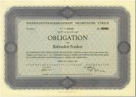 HISTORISCHE WERTPAPIERE. SCHWEIZ. Diverse. Standschützengesellschaft Neumünster Zürich. Obligation Fr. 100.-, 1948, Zürich. Insgesamt wurden 250 Titel...