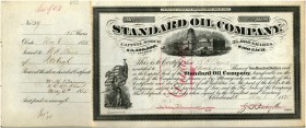 HISTORISCHE WERTPAPIERE. USA. Standard Oil Company. Share Certificate $100 each, 1875, Cleveland. Die Standard Oil Co. wurde 1870 gegründet. Ihr Zweck...