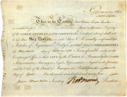 HISTORISCHE WERTPAPIERE. USA. North American Land Company. Share Certificate, 1795, Philadelphia. Mit Unterschriften von Robert Morris (1734-1806), Ja...