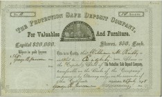 HISTORISCHE WERTPAPIERE. USA. Protection Safe Deposit Company for Valuables and Furniture. Share Certificate $50 each, 1878, Philadelphia. Kleines Kap...