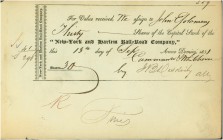 HISTORISCHE WERTPAPIERE. USA. Eisenbahnen. New York and Harlem Rail-Road Company. Share Certificate, 1831. Die New York and Harlem Railroad eröffnete ...