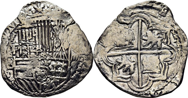 FELIPE III. Potosí. 4 reales. 1598-1610. B. Grafila de aspas en ambas áreas. Cy4...