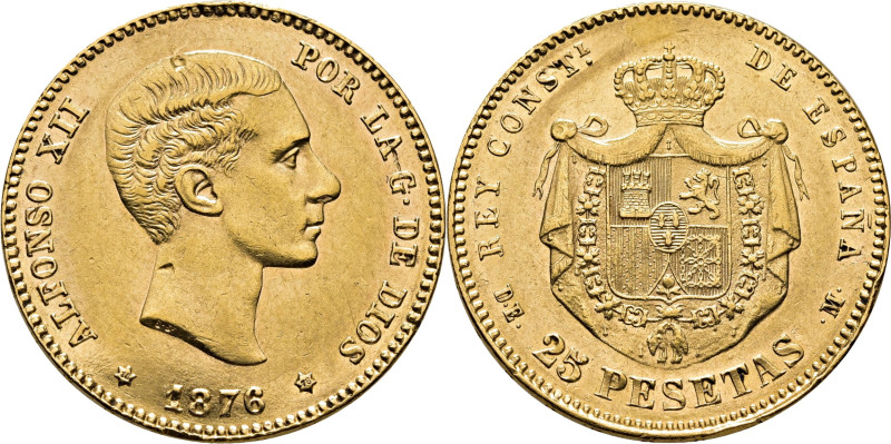 ALFONSO XII. 25 pesetas. 1879*1876. DEM. Cy17523. Dos incisiones en anverso. Gol...