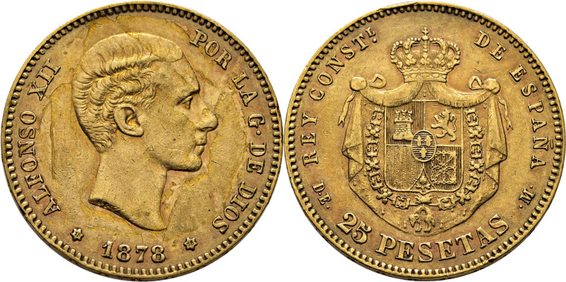 ALFONSO XII. 25 pesetas. 1878*18-78. DEM. Cy17526. Debió estar engarzada. Restos...