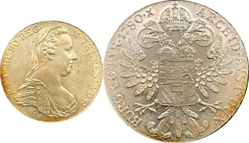 AUSTRIA. María Teresa. Taler. 1780. SF. KT1 reacuñación oficial. SC-/SC, brillo ...