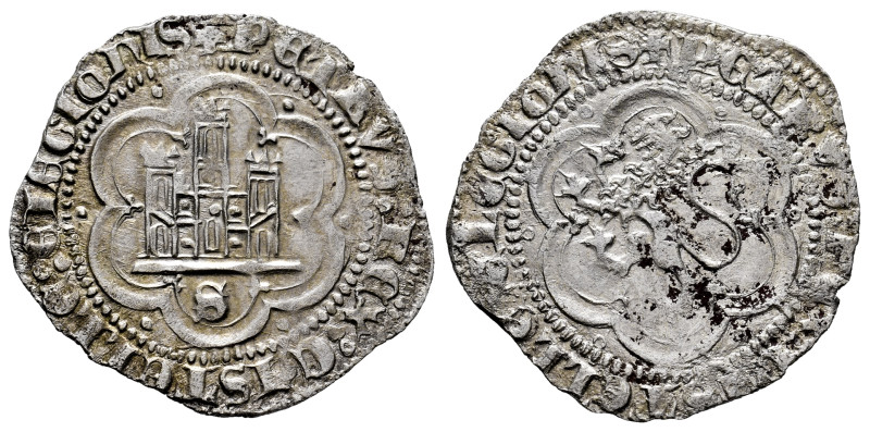 Kingdom of Castille and Leon. Pedro I (1350-1368). 2 maravedis. Sevilla. (Bautis...