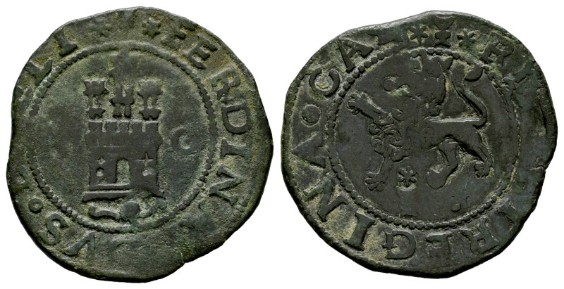 Catholic Kings (1474-1504). 2 maravedis. Cuenca. (Cal-89). (Rs-297). Anv.: FERNA...