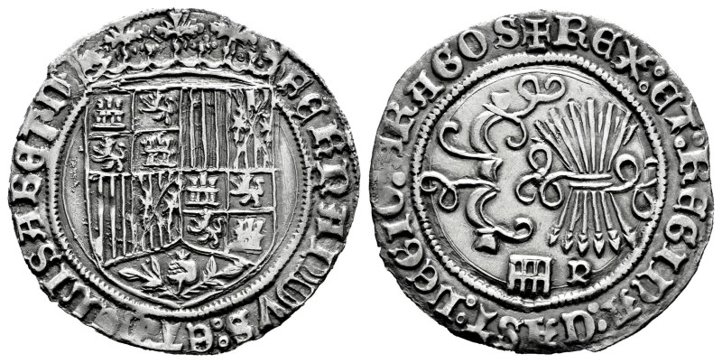 Catholic Kings (1474-1504). 1 real. Segovia. P. (Cal-381). Rev.: ...ARAGOS. Ag. ...