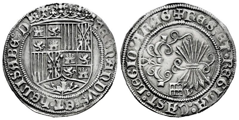 Catholic Kings (1474-1504). 1 real. Segovia. P. (Cal-381). Rev.: ...ARAG. Ag. 3,...