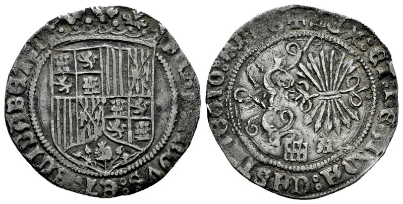 Catholic Kings (1474-1504). 1 real. Segovia. A. (Cal-3,93). Ag. 3,22 g. A to the...