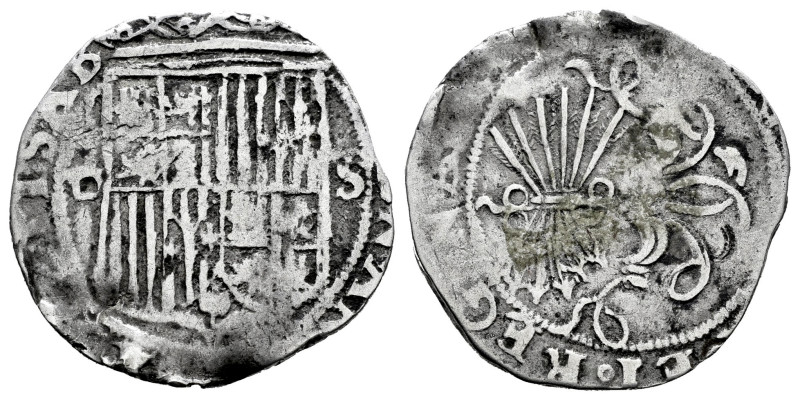 Catholic Kings (1474-1504). 1 real. Sevilla. (Cal-440). Ag. 3,14 g. "Square d" a...