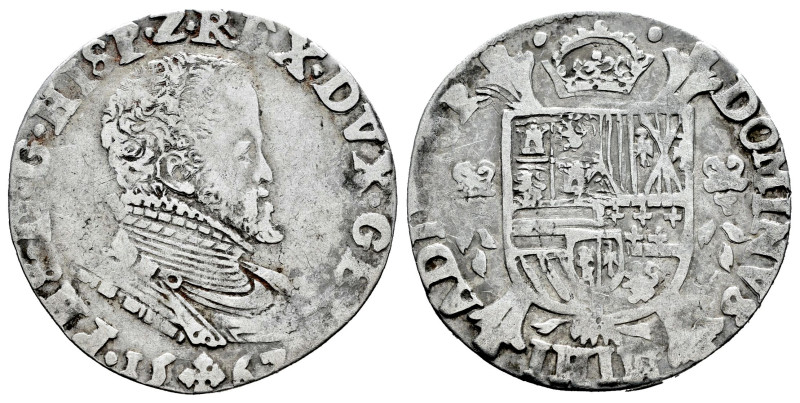 Philip II (1556-1598). 1/5 de escudo felipe. 1567. Nimega. (Tauler-954). (Vanhou...