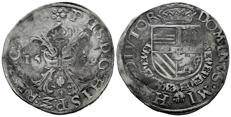 Philip II (1556-1598). 1 escudo of Burgundy. 1569. Dordrecht. (Tauler-1569). (Va...