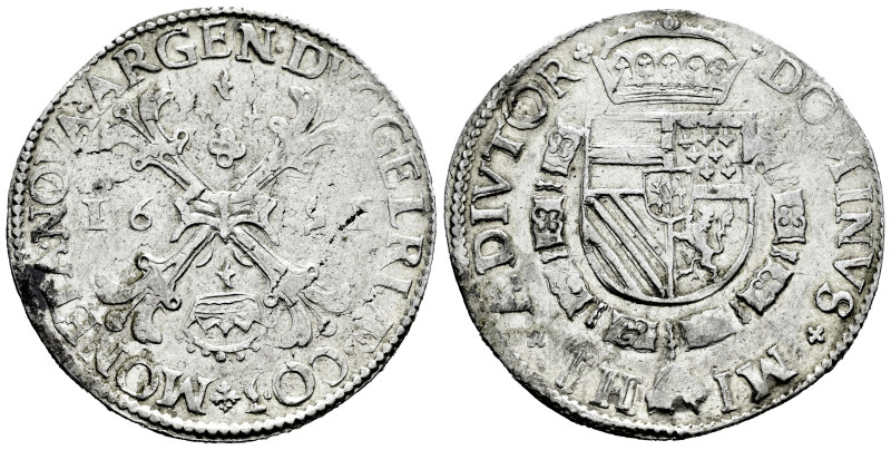 Philip II (1556-1598). 1 escudo of Burgundy. 1591. Nimega. (Vti-1362). Ag. 28,50...