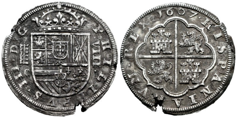 Philip III (1598-1621). 8 reales. 1607. Segovia. C. (Cal-939). (Jarabo-Sanahuja-...