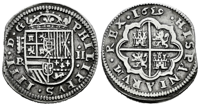 Philip IV (1621-1665). 2 reales. 1659/29. Segovia. BR. (Cal-967). Ag. 6,18 g. Cl...