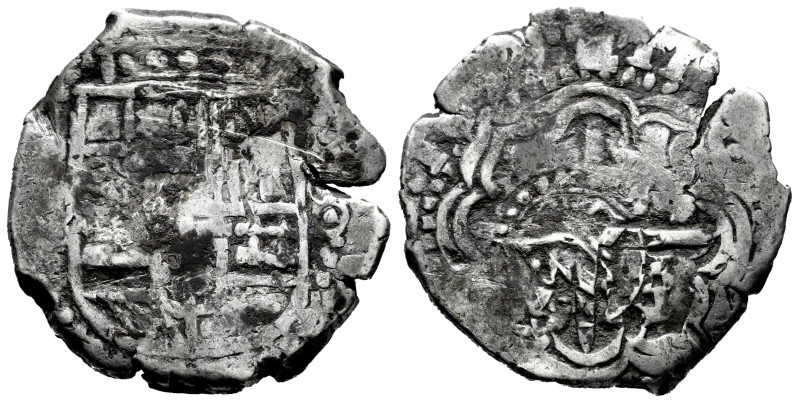 Philip IV (1621-1665). 4 reales. Potosi. Ag. 14,01 g. Crowned-L countermark with...