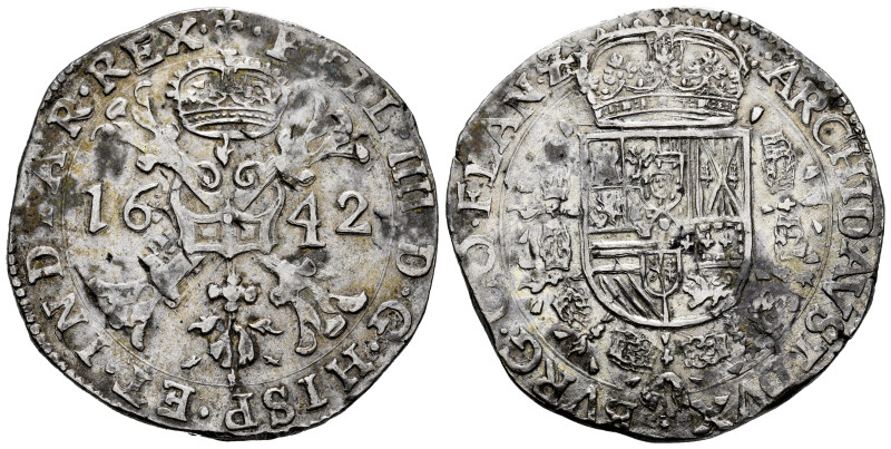 Philip IV (1621-1665). 1 patagon. 1642. Bruges. (Tauler-2473). (Vti-1069). (Vanh...