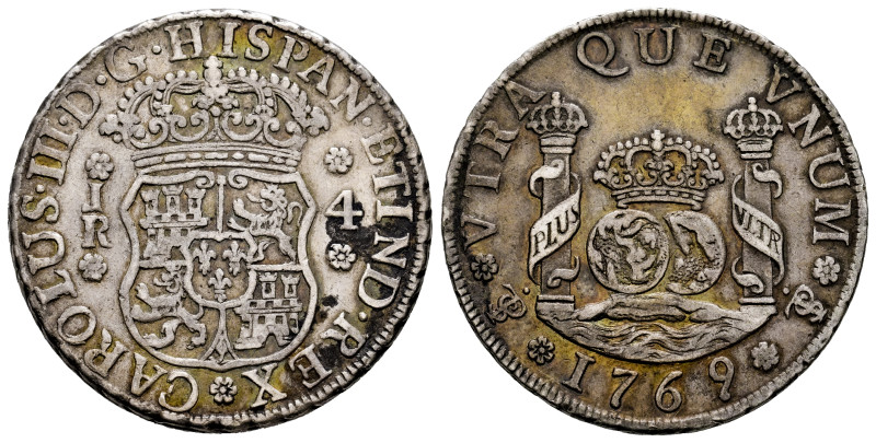 Charles III (1759-1788). 4 reales. 1769. Potosi. JR. (Cal-925). Ag. 13,17 g. Str...